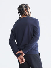 Calvin Klein Men's Solid Supima Cotton Crewneck Sweater Large Navy Blue