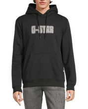 G-Star RAW Men's Logo Hoodie Sweatshirt Medium Black Shadow Made in Italy