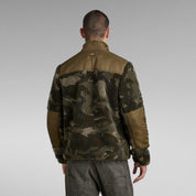G-star Raw Mens Zip Front Fleece Jacket Medium Sniper Camo Green
