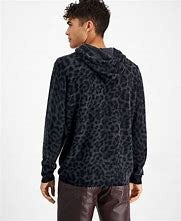 International Concepts Men's Cashmere Cheetah Print Hoodie Sweater Black XS