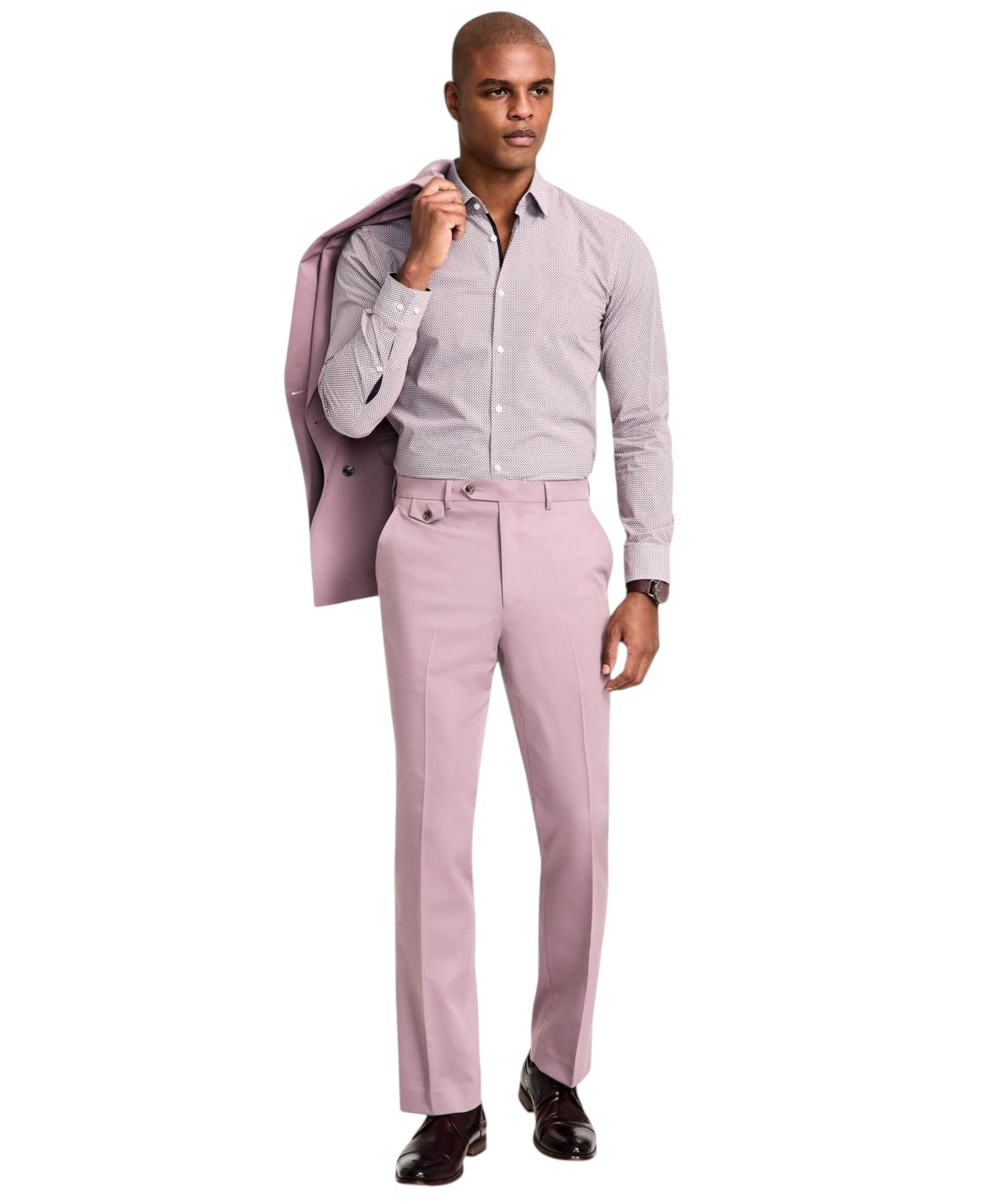 Tayion Mens Regular fit Dress 44 / 30 Purple Solid