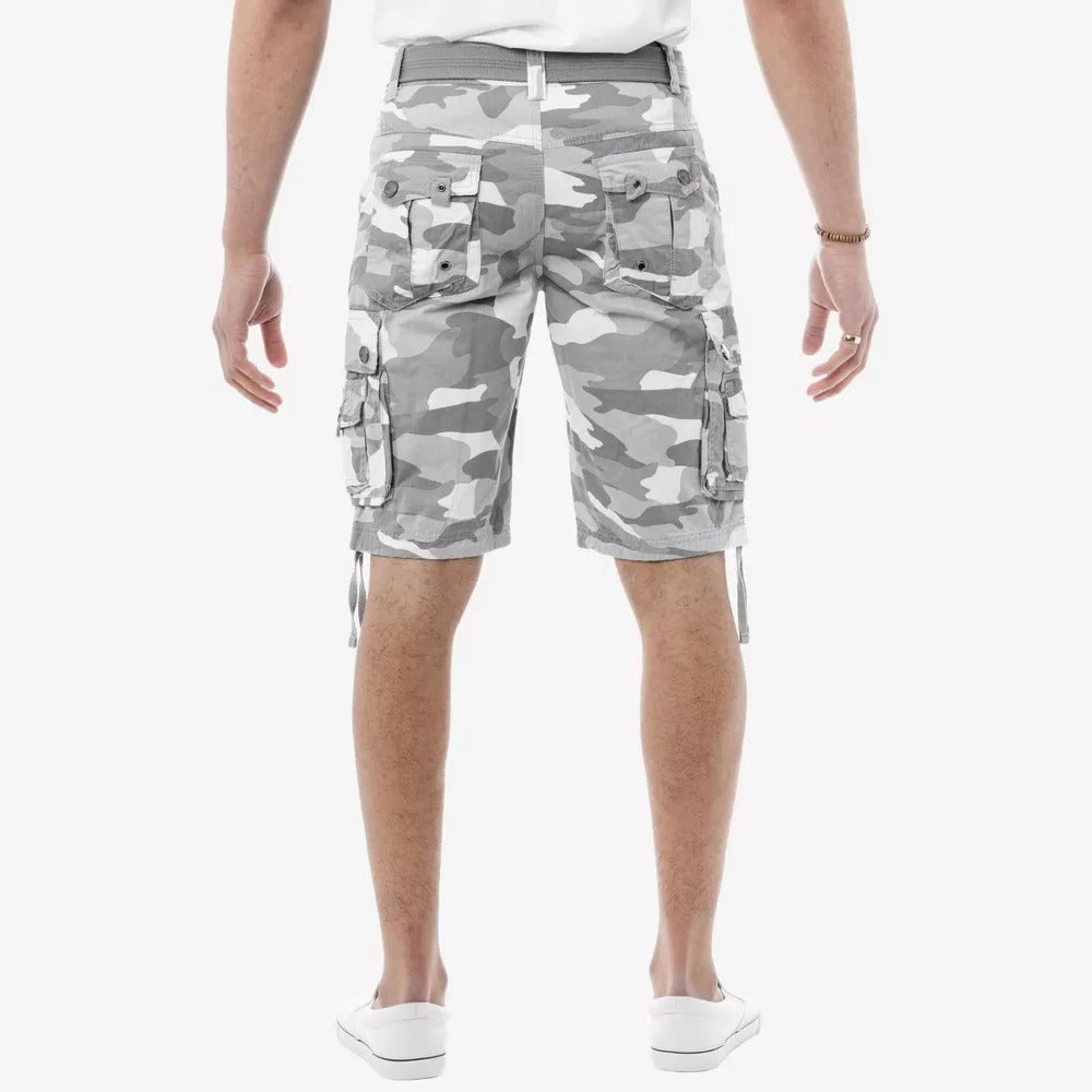 X RAY Men's Bermuda 12.5 Inch Cargo Shorts White Grey 36