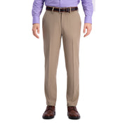 Haggar Mens Slim fit Dress Pants 32 / 29 Beige Solid