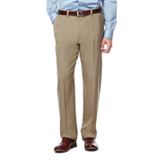 Haggar Mens Classic fit Dress Pants 42 / 32 Beige Solid