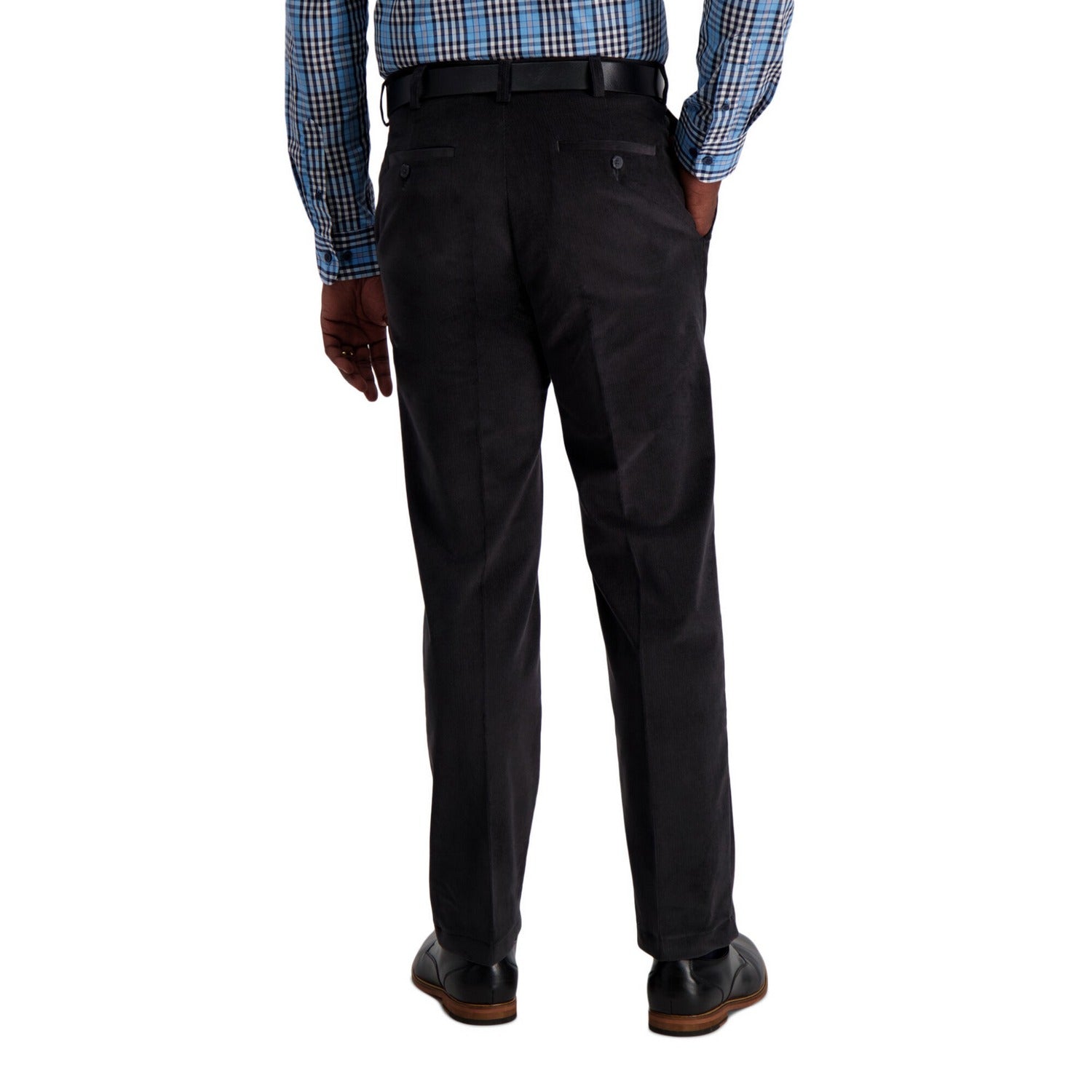 Haggar Mens Classic fit Dress Corduroy Pants 34 / 30 Brown Solid