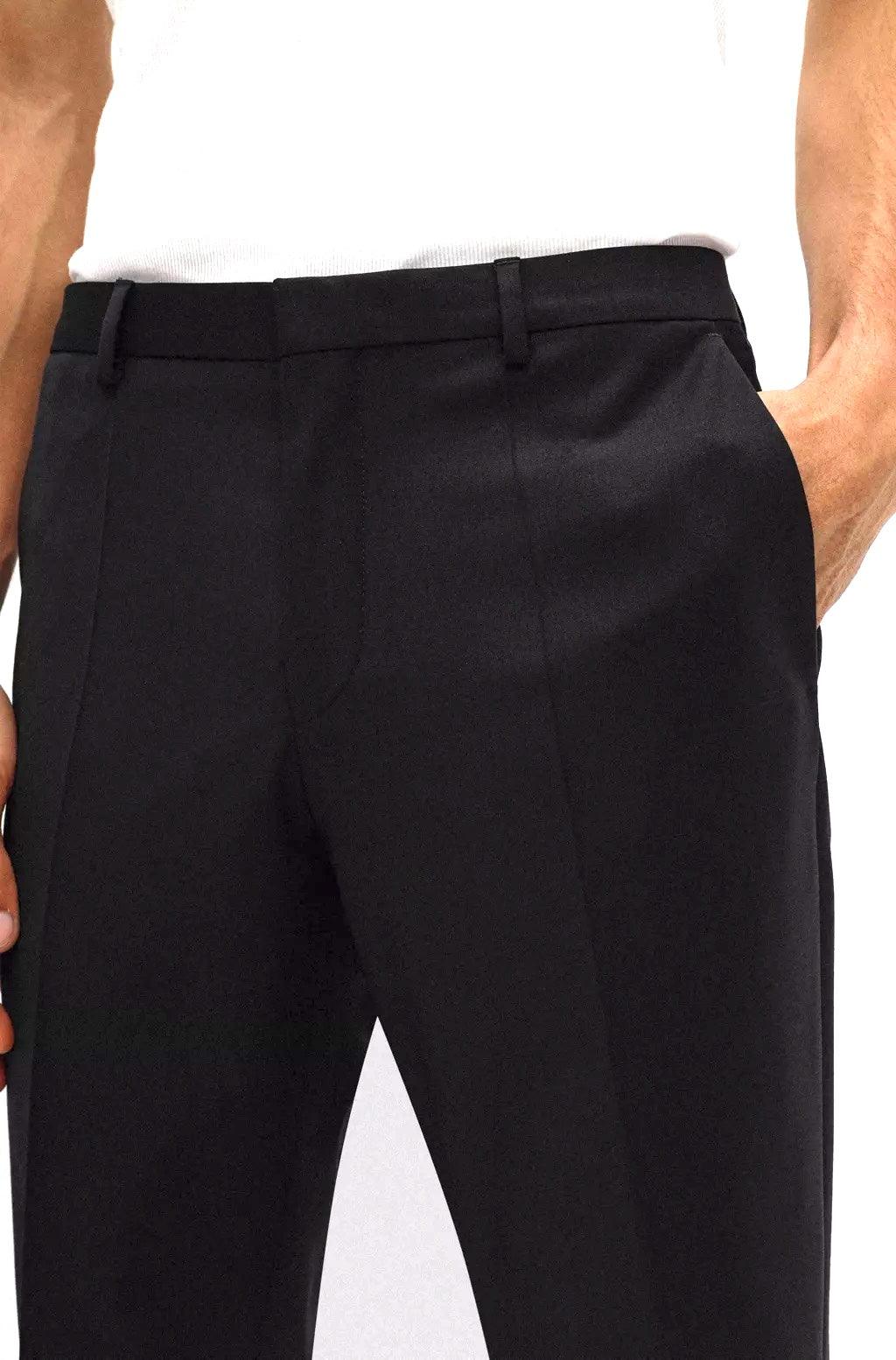 Hugo Boss Mens Extra-Slim fit Dress Pants 36 / 32 Black Solid Stretch Bristol Apparel Co Hugo Boss Mens Extra-Slim fit Dress Pants 36 / 32 Black Solid Stretch Bristol Apparel Co
