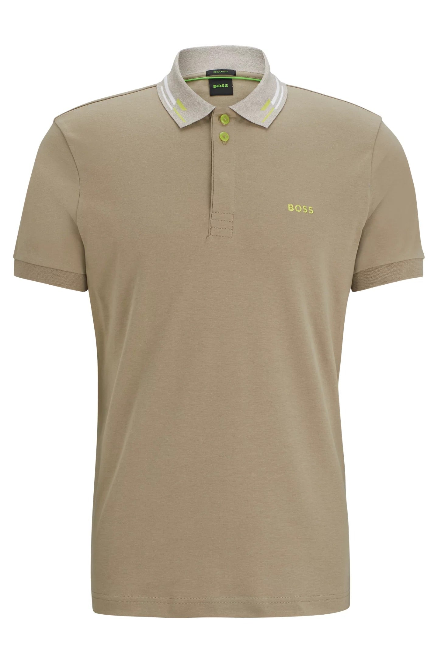 BOSS BY HUGO BOSS Men's Logo Polo Shirt Medium Light Brown Tan Regular Fit