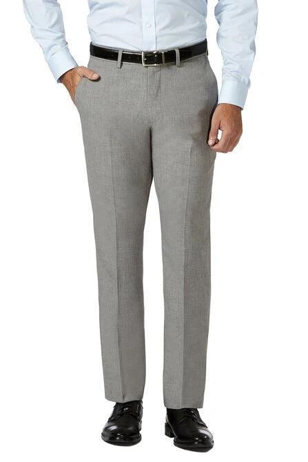 Haggar Mens Classic fit Dress Pants 40 / 30 Light Grey Solid Stretch
