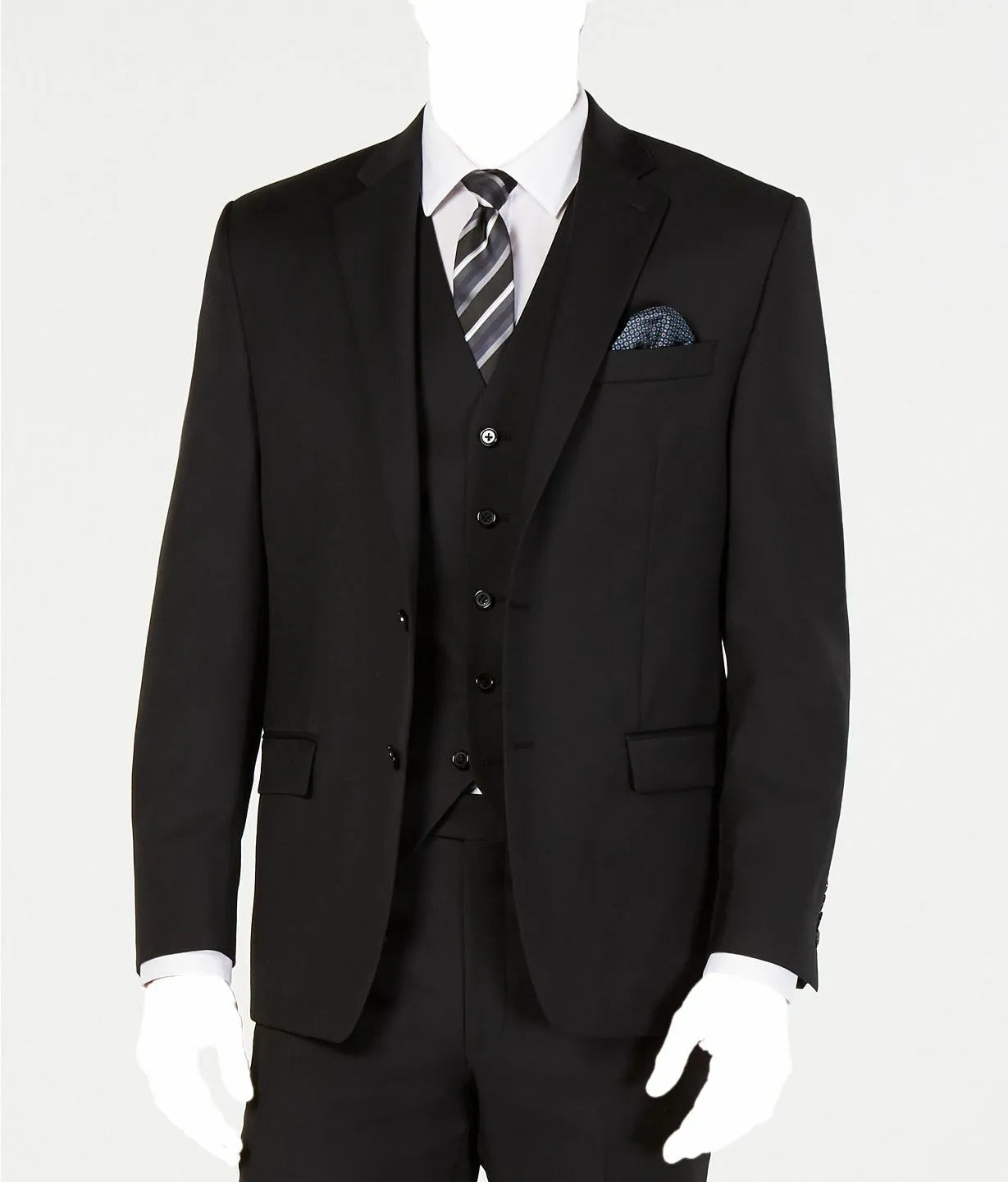 Lauren Ralph Lauren Mens Classic fit Suit Jacket Blazer 44 L Black Solid