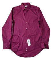 Calvin Klein Men's Steel Slim-Fit Stain Shield Dress Shirt Purple 15 32/33