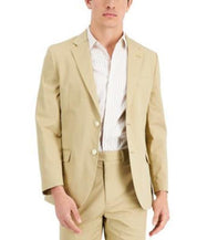 NAUTICA Men's Suit Tan 40S / 34 X 32 Khaki Modern-Fit Stretch Cotton Solid