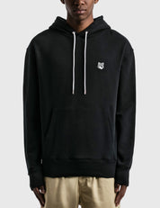 Maison Kitsune Mens Gray Fox Head Patch Hoodie Sweatshirt Medium Black