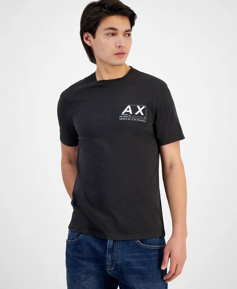 Ax Armani Exchange Mens Regular fit Short Sleeve T-Shirt Shirt XXL Black Solid