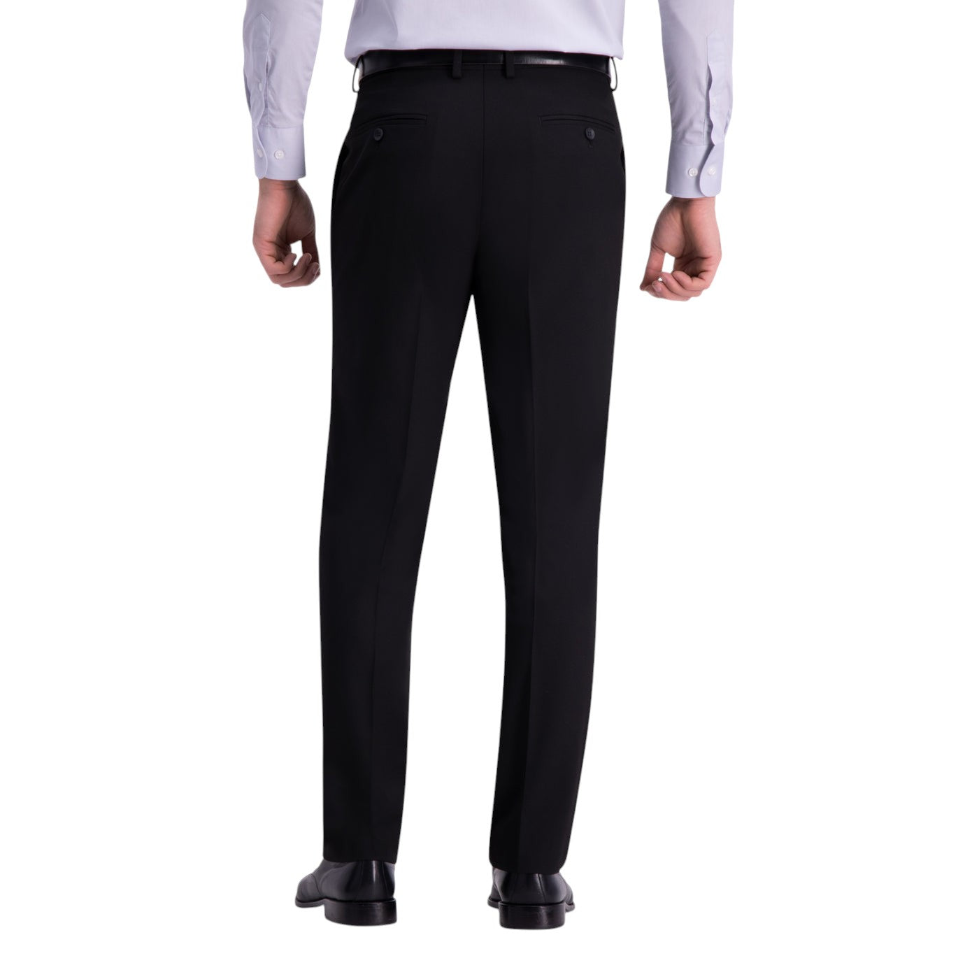 Haggar Mens Straight fit Dress Pants 32 / 32 Black Solid Stretch