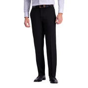Haggar Mens Straight fit Dress Pants 32 / 32 Black Solid Stretch