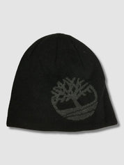 Timberland Mens Logo Beanie Hat Black Reversible