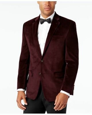 Lauren Ralph Lauren Men's Classic-Fit Velvet Sport Coat Burgundy 42L