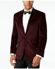 Lauren Ralph Lauren Men's Classic Fit Velvet Sport Coat Burgundy Red 44S