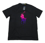 Polo Ralph Lauren Men's Black Ombre Pony Player Crew-Neck T Shirt XLT Black