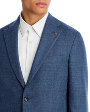Jack Victor Mens Regular fit Textured Sport Coat Blazer 48 R Blue Solid