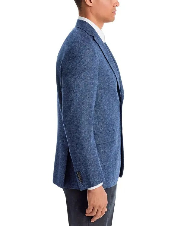 Jack Victor Mens Regular fit Textured Sport Coat Blazer 48 R Blue Solid