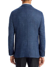 Jack Victor Mens Regular fit Textured Sport Coat Blazer 48 R Blue Solid