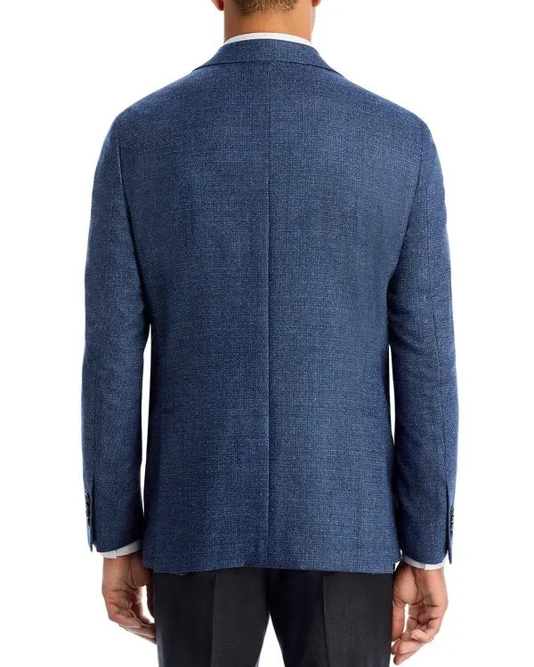 Jack Victor Mens Regular fit Textured Sport Coat Blazer 48 R Blue Solid