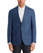 Jack Victor Mens Regular fit Textured Sport Coat Blazer 48 R Blue Solid