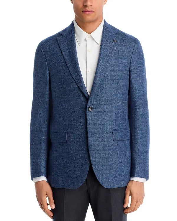 Jack Victor Mens Regular fit Textured Sport Coat Blazer 48 R Blue Solid