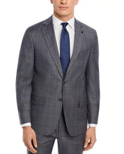 Hart Schaffner Marx Mens Regular fit Suit Jacket Blazer 44 S Grey Plaid Stretch