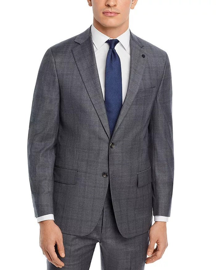 Hart Schaffner Marx Mens Regular fit Suit Jacket Blazer 44 S Grey Plaid Stretch