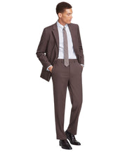 Nautica Mens Modern fit 2 Piece Suit 44 R / 38 Waist Brown Solid Stretch