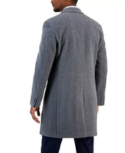 Nautica Mens Regular Fit Wool Overcoat Coat 44 Short Grey