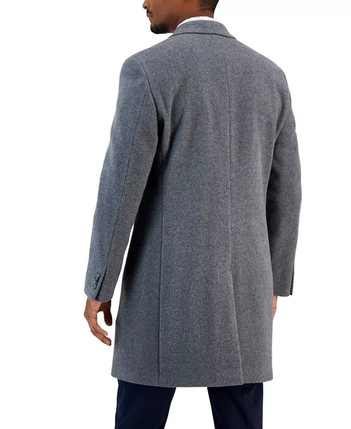 Nautica Mens Regular Fit Wool Overcoat Coat 44 Short Grey