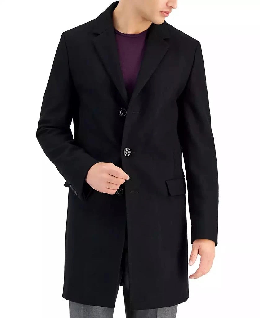 Hugo Boss Mens Slim fit Migor Overcoat Coat 42 R Black Wool Cashmere Blend