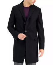 Hugo Boss Mens Slim fit Migor Overcoat Coat 42 R Black Wool Cashmere Blend