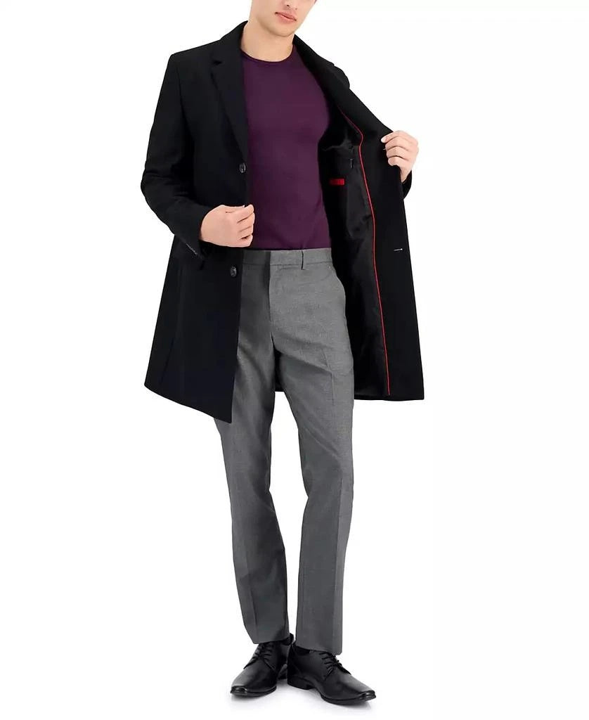 Hugo Boss Mens Slim fit Migor Overcoat Coat 42 R Black Wool Cashmere Blend