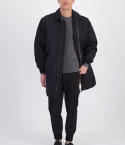 Hugo Boss Mens Modern-Fit Puffer Overcoat Coat Large Black