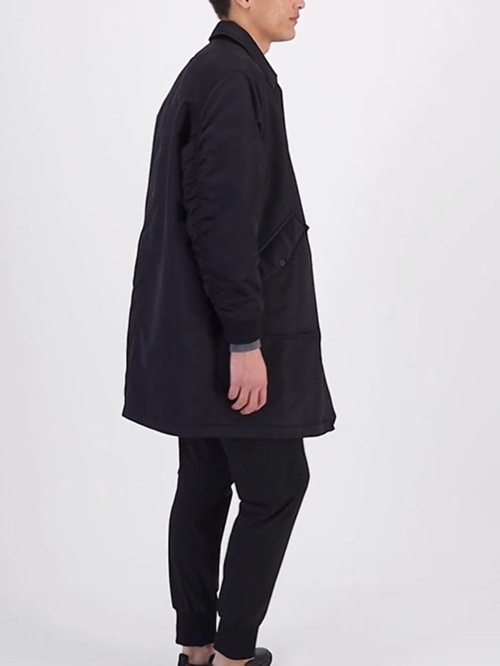 Hugo Boss Mens Modern-Fit Puffer Overcoat Coat Large Black