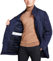 Calvin Klein Men's Slim-Fit Water-Resistant Overcoat Coat 44R Navy