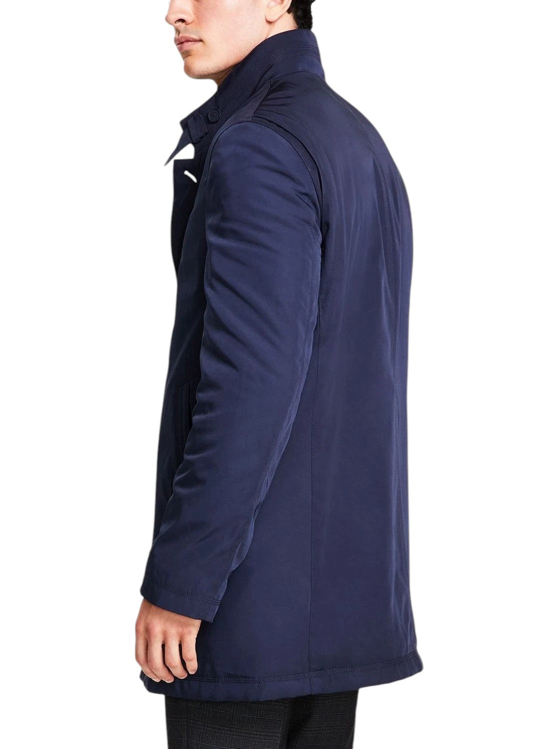 Calvin Klein Men's Slim-Fit Water-Resistant Overcoat Coat 44R Navy