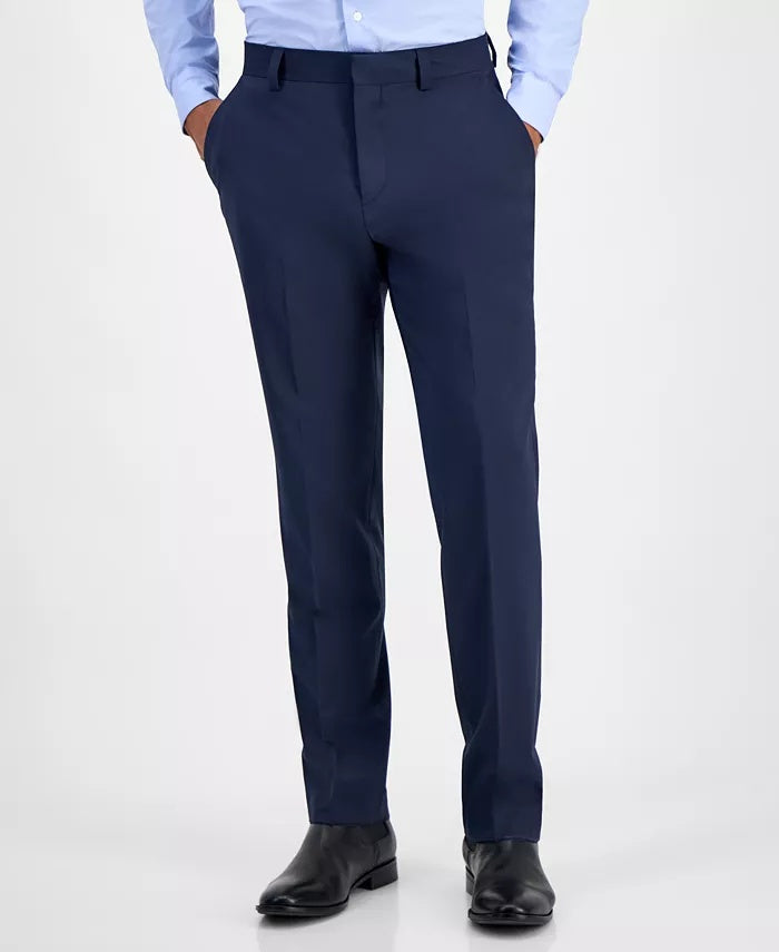 Hugo Boss Mens Modern fit Wool Dress Pants 42 / 30 Navy Blue Solid Stretch