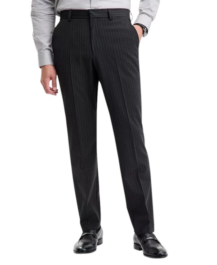 Hugo Boss Mens Modern fit Wool Dress Pants 30 / 32 Charcoal Grey Striped Stretch