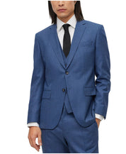 Hugo Boss Mens Slim fit 2 Piece Suit 40 R / 34 Waist Blue Solid Stretch