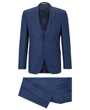 Hugo Boss Mens Slim fit 2 Piece Suit 40 R / 34 Waist Blue Solid Stretch
