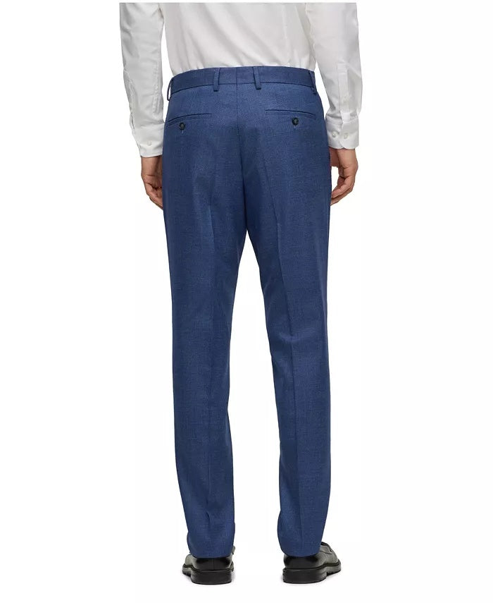 Hugo Boss Mens Slim fit 2 Piece Suit 40 R / 34 Waist Blue Solid Stretch