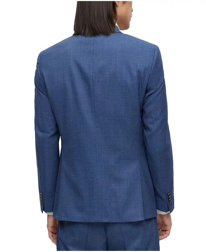 Hugo Boss Mens Slim fit 2 Piece Suit 40 R / 34 Waist Blue Solid Stretch