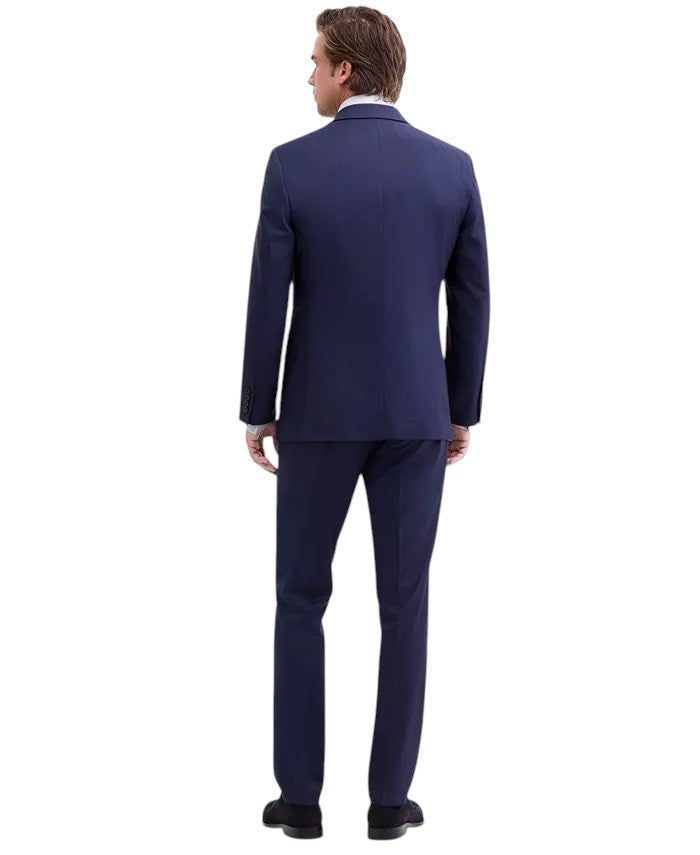 Dkny Mens Modern fit 3 Piece Vested Suit 42 R / 35 Waist Blue Solid Stretch