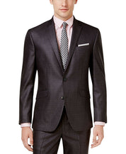 Kenneth Cole Mens Slim fit 2 Piece Suit 40 S / 33 Waist Dark Grey Solid Stretch