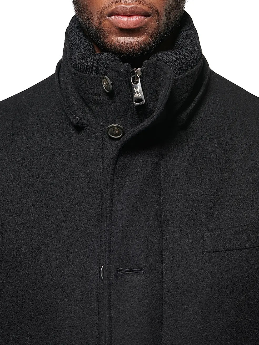Norwegian Wool Mens City Active Wool-Blend Down Parka Coat Small Black